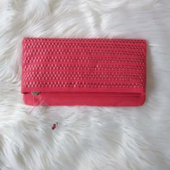 NWOT BCBGeneration Tess Foldover Studded Clutch - Picture 5 of 14